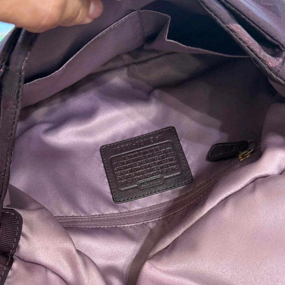 Coach Plum Jacquard Hobo Bag with Gold Hardware - Picture 9 of 16